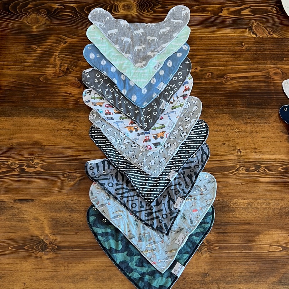 Copper Pearl boy bandana bib lot
